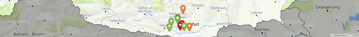 Kartenansicht für Apotheken-Notdienste in der Nähe von Steuerberg (Feldkirchen, Kärnten)